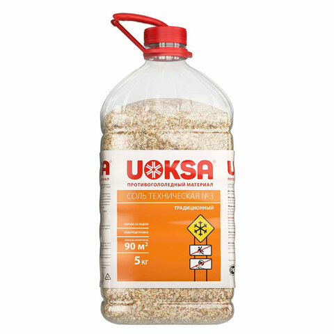 Реагент противогололёдный 5 кг, UOKSA "Соль техническая №3", ПЭТ - фото 1