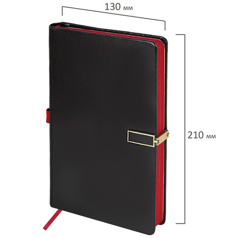 Скетчбук, слоновая кость 140 г/м2 130х210 мм, 80 л., КОЖЗАМ, застежка металл, BRAUBERG ART CLASSIC, "Inspiration", под кожу, черный, 116464 - фото 3