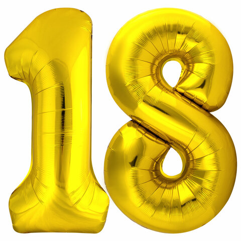 Шары воздушные НАБОР ДЛЯ ДЕКОРА "18 лет", 17 шаров, золото/серебро, BRAUBERG, 591900 - фото 4