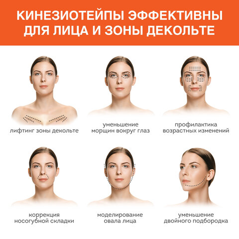 Кинезио тейп/лента для лица и тела, омоложение и восстановление, 5 см х 5 м, синий, DASWERK, 680007 - фото 8