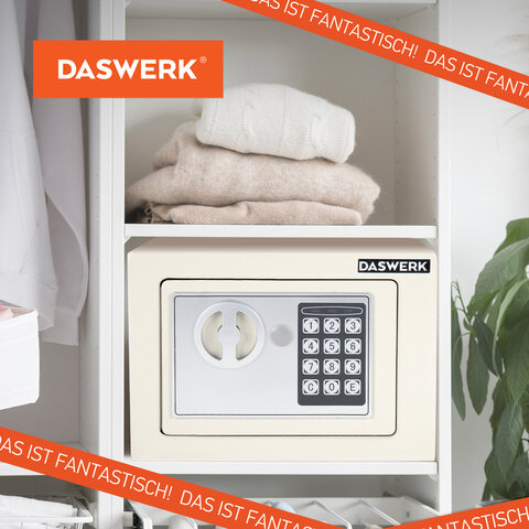 Сейф мебельный DASWERK SC-170EL (170х230х170 мм), электронный замок, бежевый, 291340 - фото 19