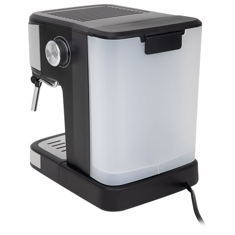 Кофеварка рожковая ручной капучинатор SONNEN CM8501, 1100 Вт, 1,5 л, 15 бар, черная/серебро, 456335 - фото 5
