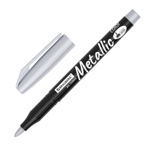 Маркеры для декорирования и рисования ЗОЛОТО и СЕРЕБРО, METALLIC MARKER, линия письма 1-2 мм, BRAUBERG, 152655 - фото 2