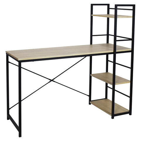 Стол на металлокаркасе BRABIX "LOFT CD-005",1200х520х1200 мм, 3 полки, цвет дуб натуральный, 641223 - фото 2