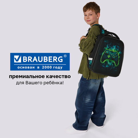 Ранец BRAUBERG FIT, 2 отделения, "Неоновый геймпад", объемный дизайн, 38х27х14 см, 274385 - фото 22