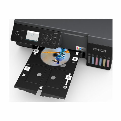 МФУ струйное EPSON L8100 "3 в 1", А4, 22 стр./мин, 5760х1440, печать на CD/DVD, Wi-Fi, СНПЧ, C11CK94402 - фото 9