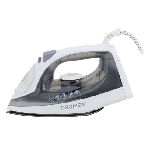 Утюг паровой CROMEX (КРОМЕКС) SI-103, 1800 Вт, антипригар. покрытие, паровой удар, вертикальн. отпаривание, самоочистка, серый/белый, 458314 - фото 7