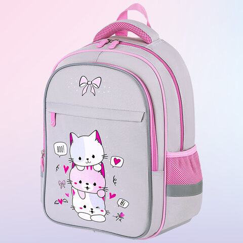 Рюкзак BRAUBERG FAVOUR, 2 отделения, 3 кармана, "Fluffy kittens", 40х29х15 см, 271417 - фото 17