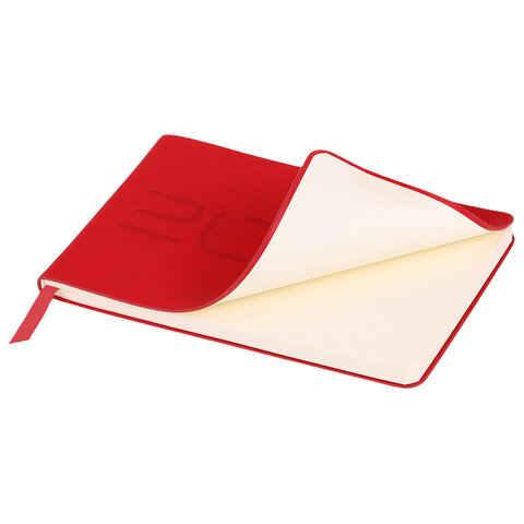 Еженедельник датированный 2026 МАЛЫЙ ФОРМАТ 105х160 мм, А6, BRAUBERG "Imprint", тиснение, красный, 117211 - фото 3