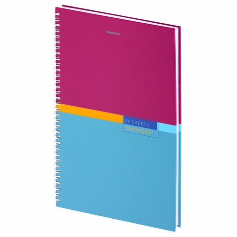 Тетрадь А4, 80 л., BRAUBERG, гребень, клетка, обложка твердая, "Color", 404055 - фото 14