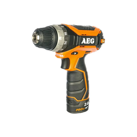 Дрель-шуруповерт аккумуляторная, 12 В, 34 Нм, Li-ion 2х2 Ач, AEG BS12C2 LI-202B, 4935448465 - фото 1