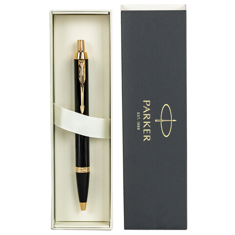 Ручка шариковая PARKER "IM Core Black Lacquer GT", ежедневник А5 черный, пакет, 880899 - фото 2