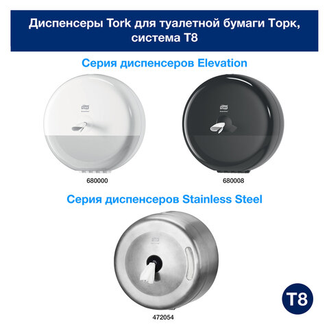 Бумага туалетная 207 м, TORK (Система T8) SmartOne, КОМПЛЕКТ 8 шт., Advanced, 2-слойная, 4722, 472272 - фото 9