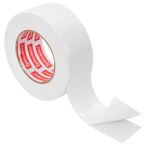 Клейкая двухсторонняя лента 50 мм х 8 м, НА ВСПЕНЕННОЙ ОСНОВЕ, 1 мм, прочная, BRAUBERG, 600485 Клейкая двухсторонняя лента 50 мм х 8 м, НА ВСПЕНЕННОЙ ОСНОВЕ, 1 мм, прочная, BRAUBERG, 600485 - фото 2