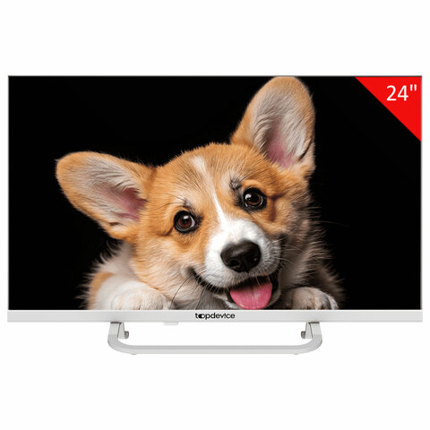 Телевизор TOPDEVICE TDTV24CS03H_WE, 24'' (60 см), 1366x768, HD, 16:9, SmartTV, Wi-Fi, Bluetooth, белый - фото 1