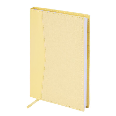 Ежедневник недатированный В6 130х185 мм BRAUBERG "Glam", под кожу, 160 л., желтый, 116222 - фото 1