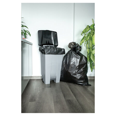 Мешки для мусора 240 л, черные, в рулоне 20 шт., ПВД, 35 мкм, 130х90 см, PACLAN "Big&Strong" - фото 3