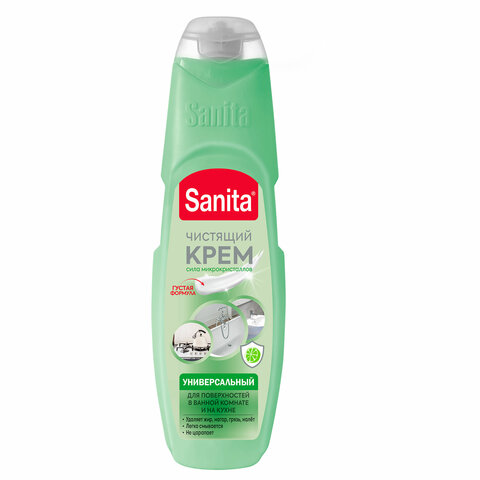 Чистящее средство универсальное крем 600 г, SANITA "Зеленый чай и лайм", 22949 - фото 1