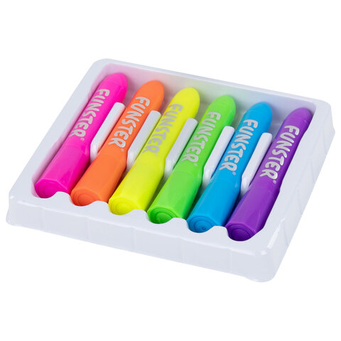 Аквагрим для лица и тела, 6 НЕОНОВЫХ цветов, FUNSTER (ФАНСТЕР), легко смываются, 192573 - фото 2