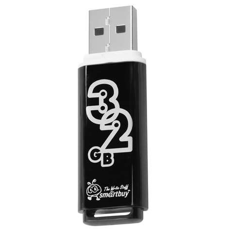 Флеш-память Smartbuy Glossy, 32Gb, USB 2.0, чер, SB32GBGS-K - фото 2