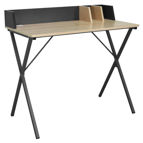 Стол на металлокаркасе BRABIX "LOFT CD-007", 800х500х840 мм, органайзер, комбинированный, 641227 - фото 1