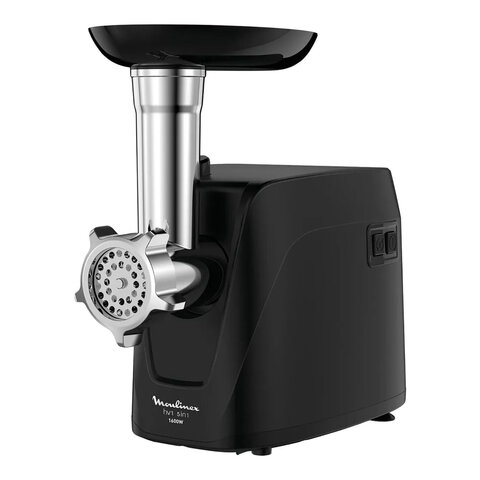 Мясорубка MOULINEX ME112832, 1600 Вт, производительность 1,9 кг/мин, 5 насадок, реверс, пластик, черная, 8010000864 - фото 2