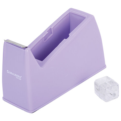 Диспенсер для клейкой ленты шириной до 26 мм, ЛАВАНДОВЫЙ (лента в подарок!), утяжеленный большой, BRAUBERG, 701460 - фото 3