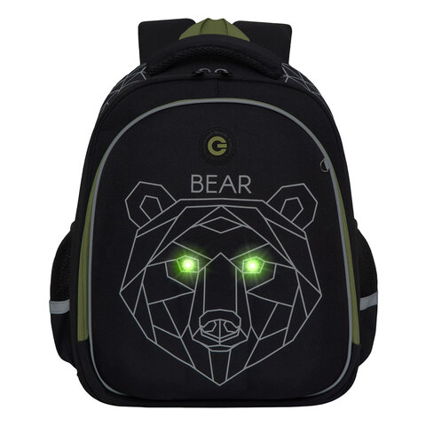 Ранец GRIZZLY анатомическая спинка, c бейджем, для мальчиков, "BEAR", 36х28х20 см, RAz-287-9/1 - фото 6