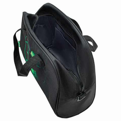 Сумка для занятий BRAUBERG KIDS с ручками, плечевой ремень, 35x25x15 см, "Зеленый мяч", 272377 - фото 7