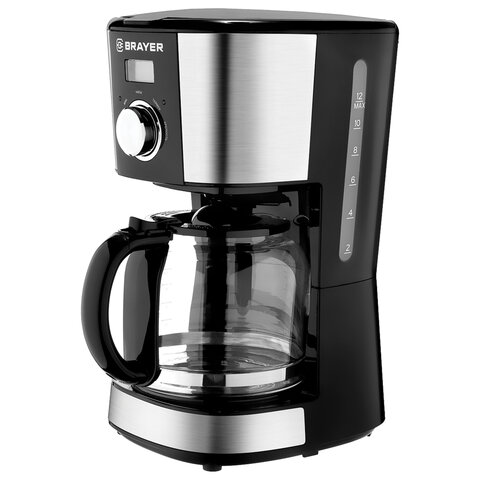 Кофеварка капельная BRAYER BR1122, 900 Вт, объем 1,5 л, черная - фото 2