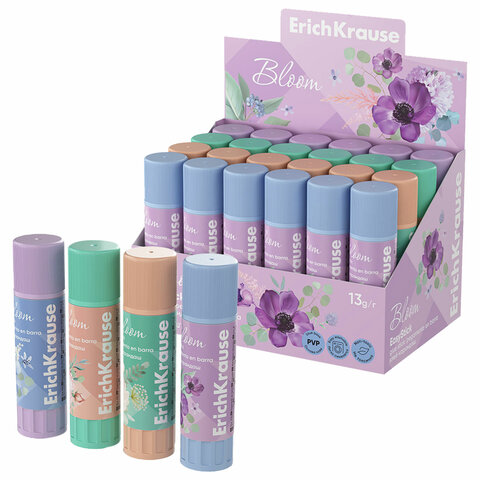 Клей-карандаш ERICH KRAUSE "EasyStick Pastel Bloom", 13 г, 60498 - фото 1