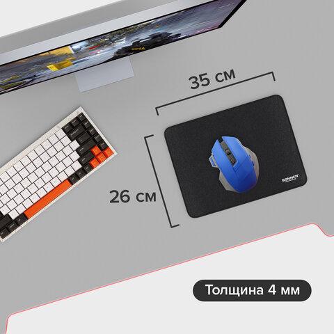 Коврик для мыши игровой SONNEN "ASSAULT", резина + ткань, 350х260х4 мм, 513303 - фото 11