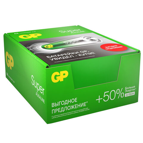 Батарейка GP Super эконом AA/LR6/15A 4шт/уп 15ARS-2SB4/GP24AA21RA-2CRS4 - фото 6