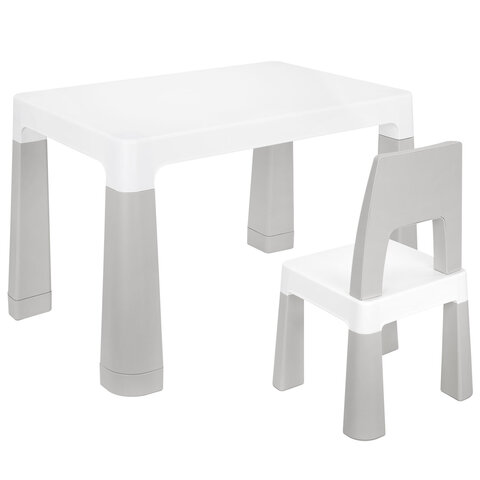 Стол детский + стул BRABIX KIDS CS-003, 2-7 лет, пластик белый + серый, 533292 - фото 2