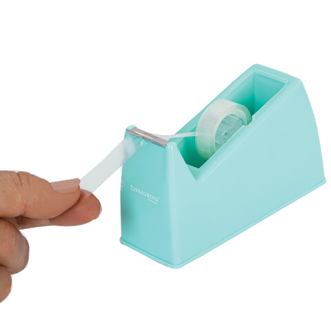 Диспенсер для клейкой ленты шириной до 26 мм, МЯТНЫЙ (лента в подарок!), утяжеленный большой, BRAUBERG, 701461 - фото 9