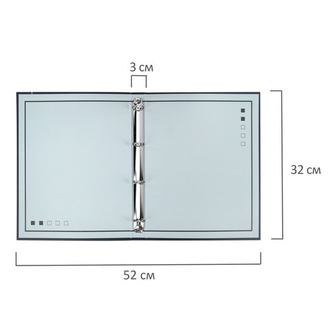 Папка-портфолио универсальная, 4 кольца, 20 файлов, 7БЦ матовая, BRAUBERG "Minimalism", 117553 - фото 2
