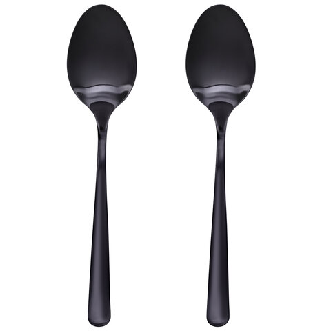 Ложки столовые BLACK, НАБОР 2 шт., на подвесе, нержавеющая сталь, черные, WEGLA (ВЕГЛА), 702272 - фото 3