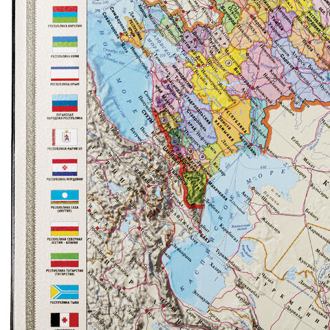Коврик-подкладка настольный для письма (590х380 мм), с картой России, BRAUBERG, 236776 - фото 8