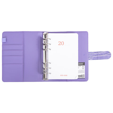 Ежедневник-органайзер недатированный B6 150x190 мм BRAUBERG "Comodo", под кожу, 160 л., сиреневый, 116208 - фото 2