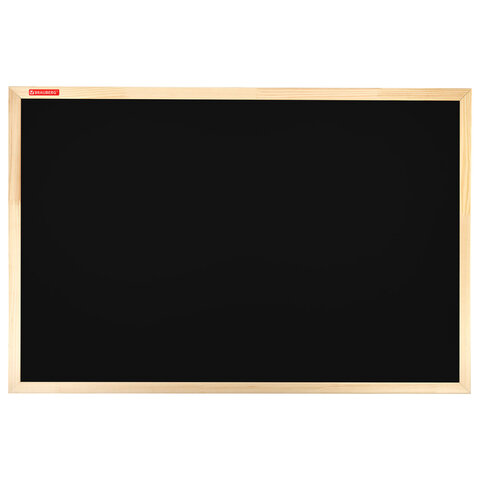 Доска для мела магнитная 60х90 см, черная, деревянная рамка, BRAUBERG "Wood", 238804 - фото 1