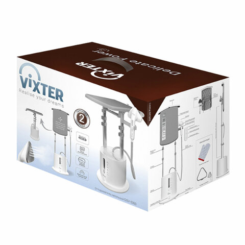 Отпариватель напольный VIXTER GSV-5300 с доской, 2300 Вт, пар 45 г/мин, резервуар 1,7 л, 3 режима, белый - фото 22