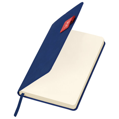 Ежедневник датированный 2026 А5 138х213 мм, BRAUBERG "Accent", под кожу, держатель, синий/красный, 117386 - фото 5