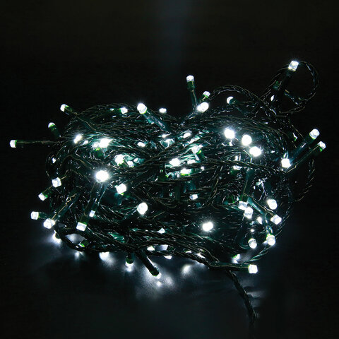 Электрогирлянда-нить комнатная "Стандарт" 10 м, 100 LED, холодный белый свет, 220 V, контроллер, ЗОЛОТАЯ СКАЗКА, 591347 - фото 2