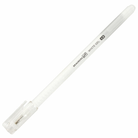 Ручка гелевая BRAUBERG Art Classic, БЕЛАЯ, корпус тонированный белый, узел 1мм, линия 0,5мм, 143418 - фото 3