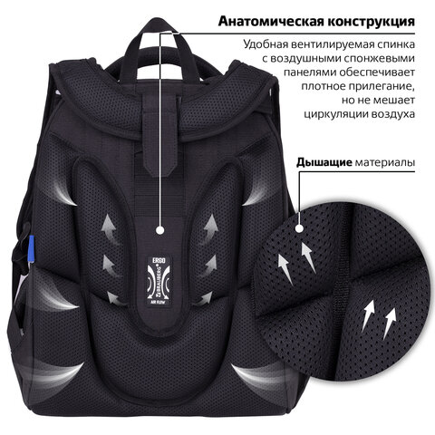 Ранец BRAUBERG LUMINOUS, 2 отделения, с брелоком, "Paws", СВЕТЯЩИЙСЯ РИСУНОК, 38х29х16 см, 271366 - фото 19
