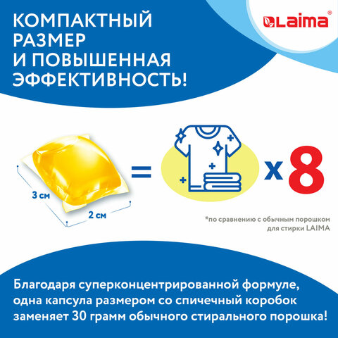 Капсулы для стирки концентрат GIGA PACK с кондиционером 100 шт., АРОМАМАГИЯ, LAIMA, 608879 - фото 5