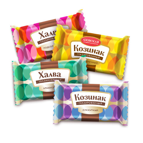 Конфеты глазированные АЗОВСКАЯ "Козинак и халва" 1000 г - фото 1