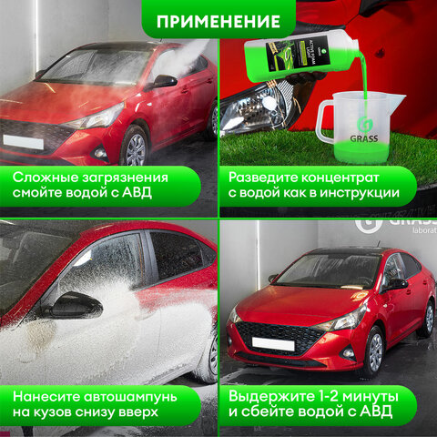 Автошампунь с активной пеной, 1 кг, GRASS ACTIVE FOAM LIGHT легкосмываемый, концентрат, 132100 - фото 6