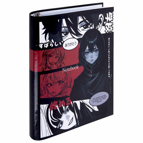 Тетрадь на кольцах А5 175х215 мм, 120 листов, твердый картон, клетка, BRAUBERG, "Anime Manga", 404715 - фото 1