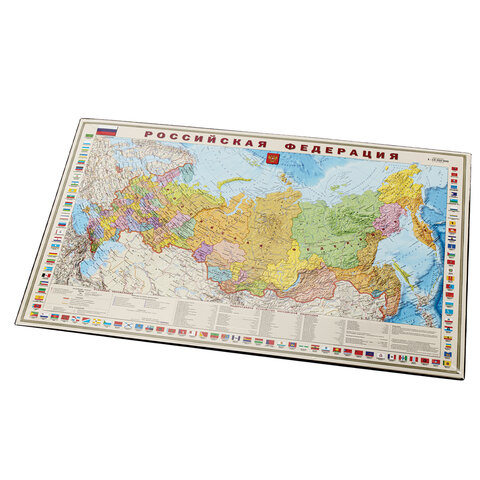 Коврик-подкладка настольный для письма (590х380 мм), с картой России, BRAUBERG, 236776 - фото 4